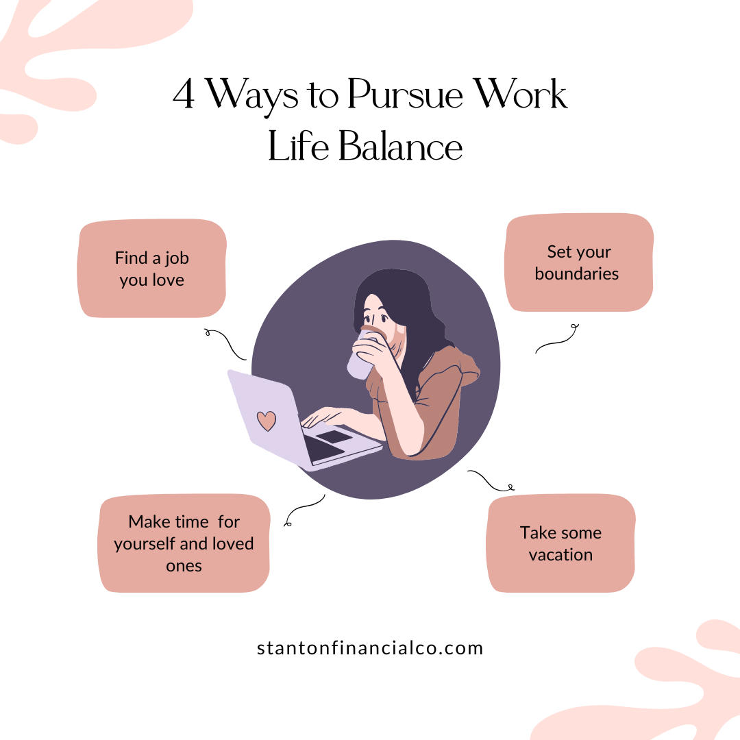 A visual graph showing 4 ways to achieve worklife balance.